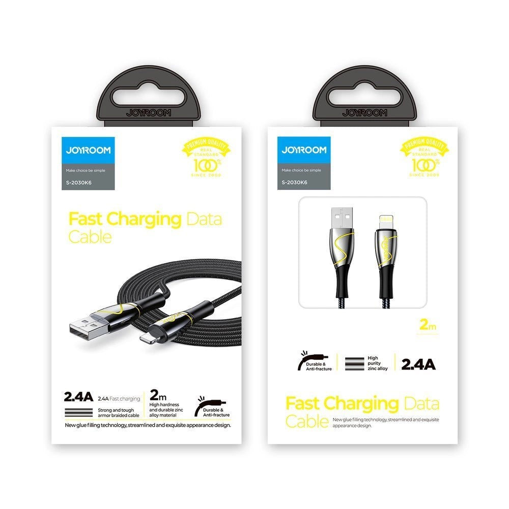 USB Cable for Lightning Joyroom S-2030K6 2.4A 2m (Black)_4
