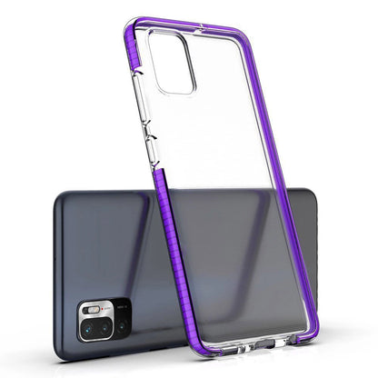 Spring Case clear TPU gel protective cover with colorful frame for Xiaomi Redmi Note 10 5G / Poco M3 Pro black_2