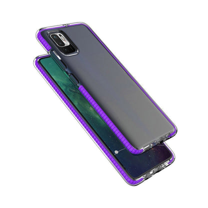Spring Case clear TPU gel protective cover with colorful frame for Xiaomi Redmi Note 10 5G / Poco M3 Pro black_3