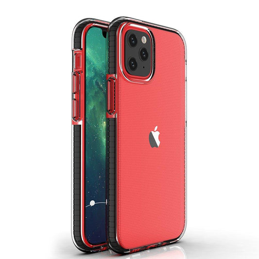 Spring Case clear TPU gel protective cover with colorful frame for iPhone 13 Pro black_0