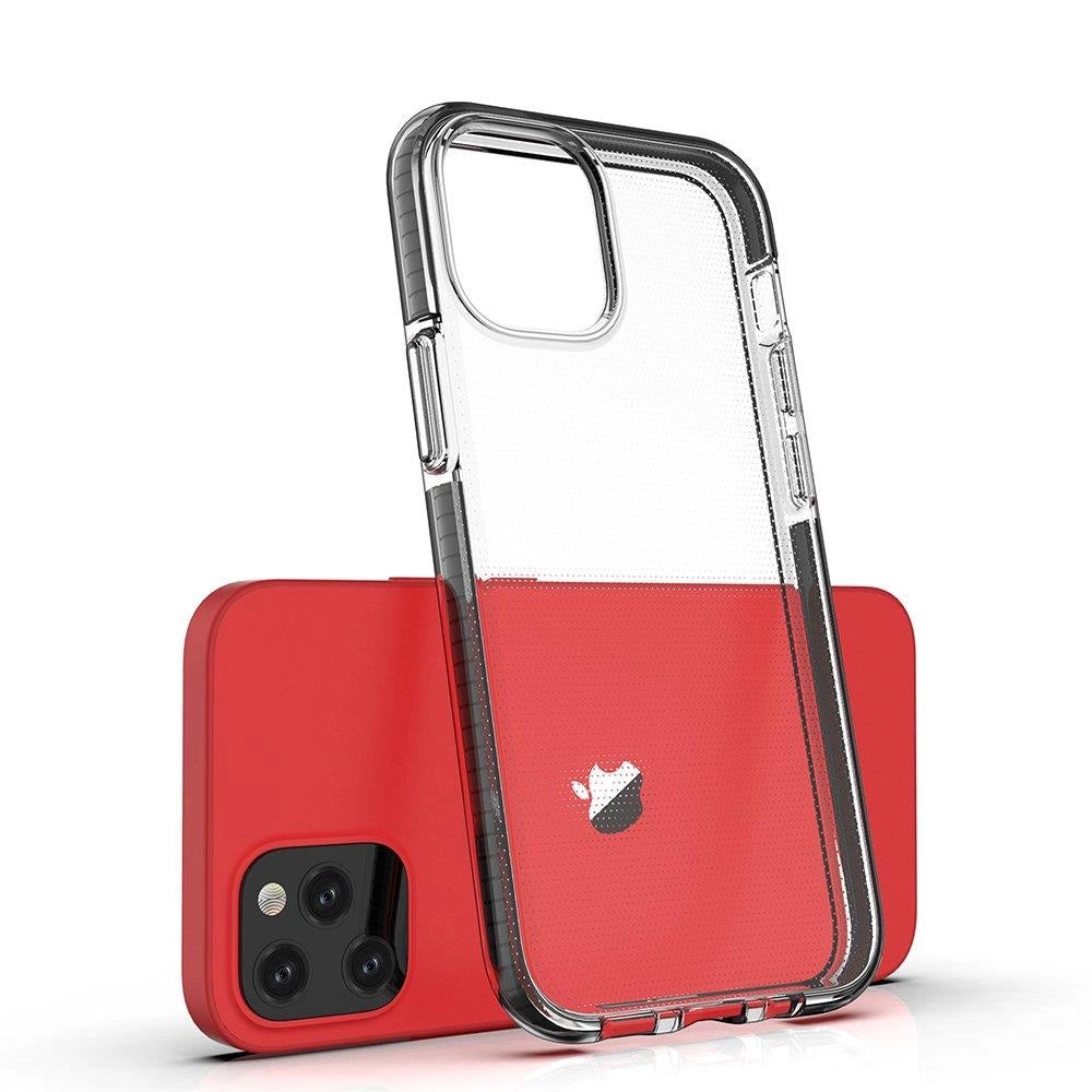 Spring Case clear TPU gel protective cover with colorful frame for iPhone 13 mini yellow_2
