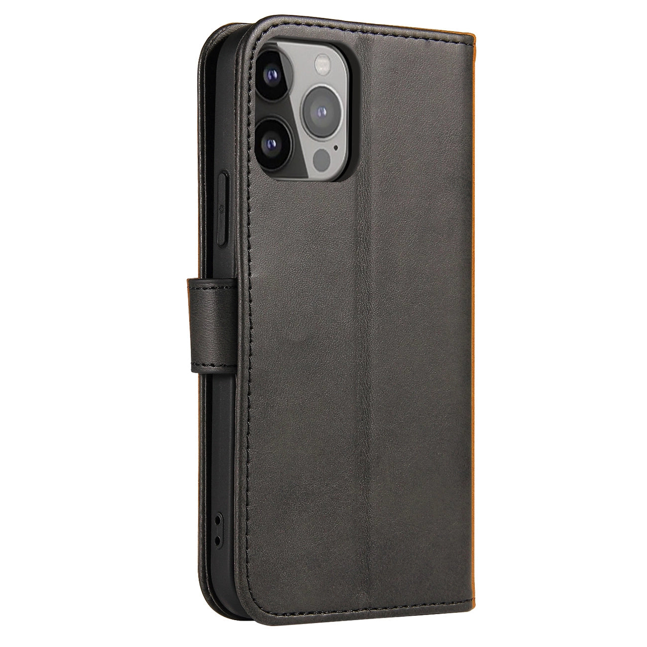 Magnet Case elegant bookcase type case with kickstand for iPhone 13 Pro Max black_1