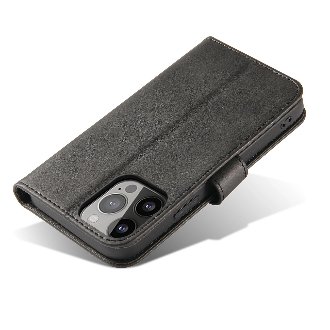 Magnet Case elegant bookcase type case with kickstand for iPhone 13 Pro Max black_2