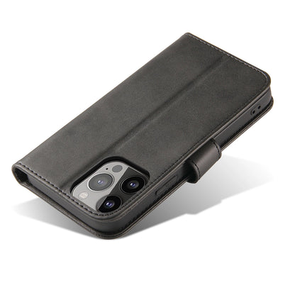 Magnet Case elegant bookcase type case with kickstand for iPhone 13 Pro Max black_2