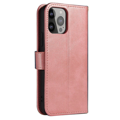 Magnet Case elegant bookcase type case with kickstand for iPhone 13 Pro pink_1