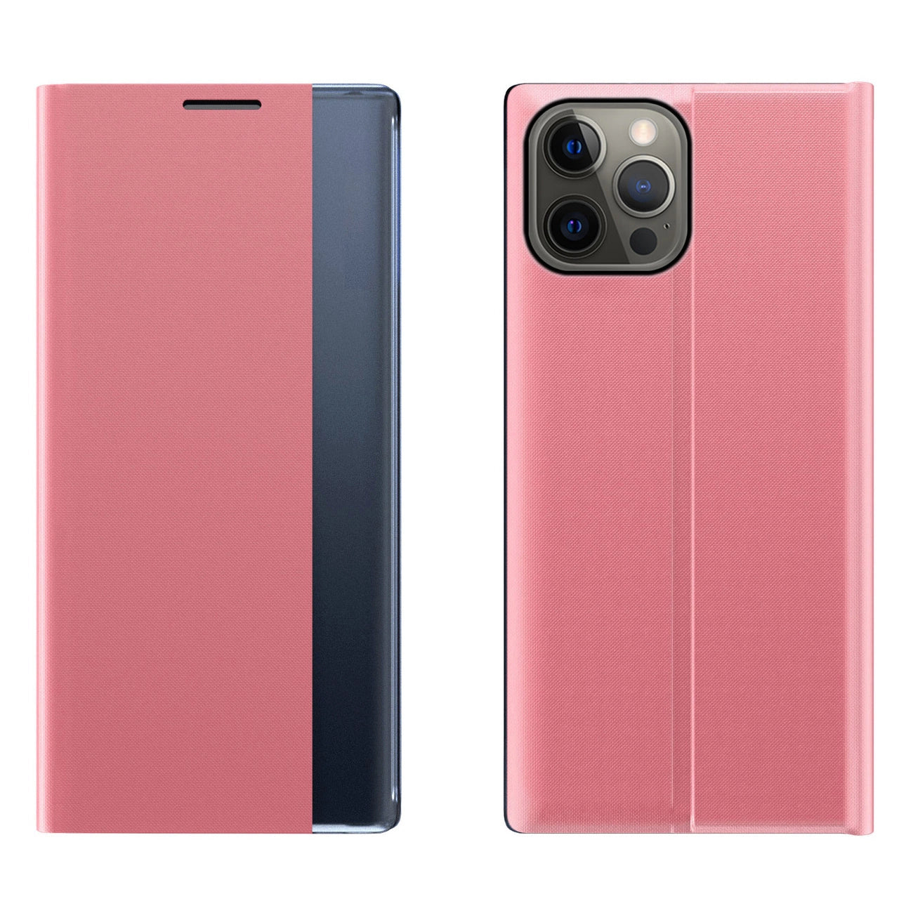 Sleep Case Bookcase Type Case with Smart Window for iPhone 13 Pro Max pink_0