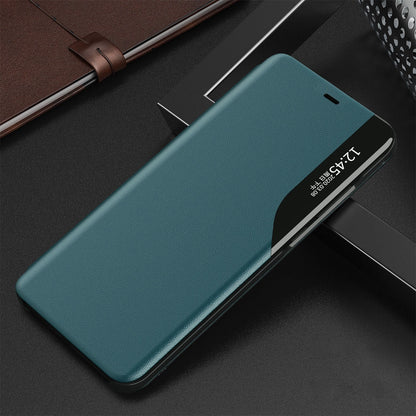 Eco Leather View Case elegant bookcase type case with kickstand for iPhone 13 Pro Max green_10