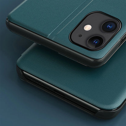 Eco Leather View Case elegant bookcase type case with kickstand for iPhone 13 Pro Max green_6