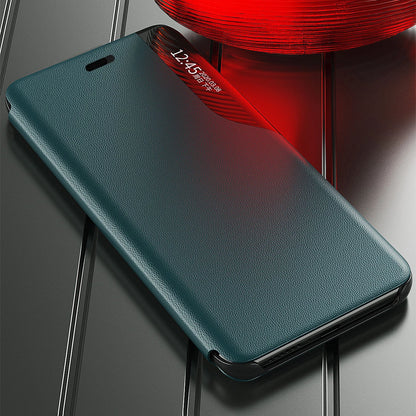 Eco Leather View Case elegant bookcase type case with kickstand for iPhone 13 Pro Max green_7