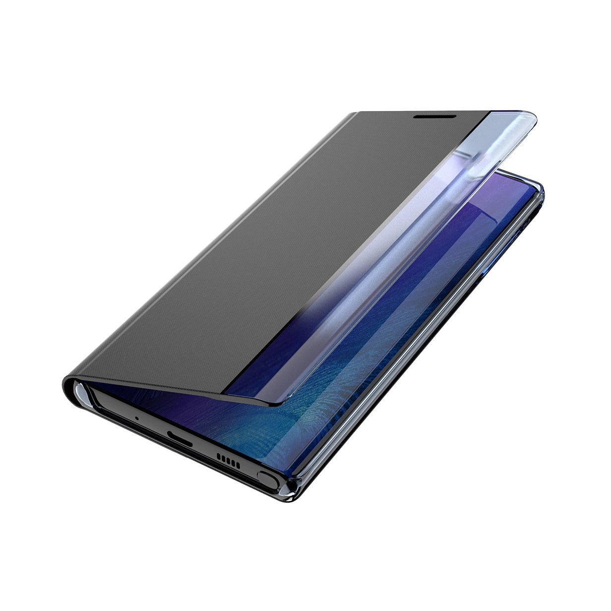 Sleep Case Bookcase Type Case with Smart Window for iPhone 13 blue_4