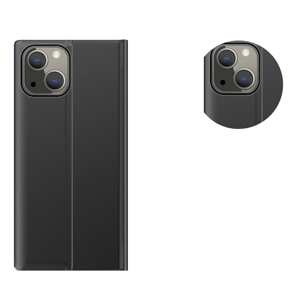 Sleep Case Bookcase Type Case with Smart Window for iPhone 13 mini black_3