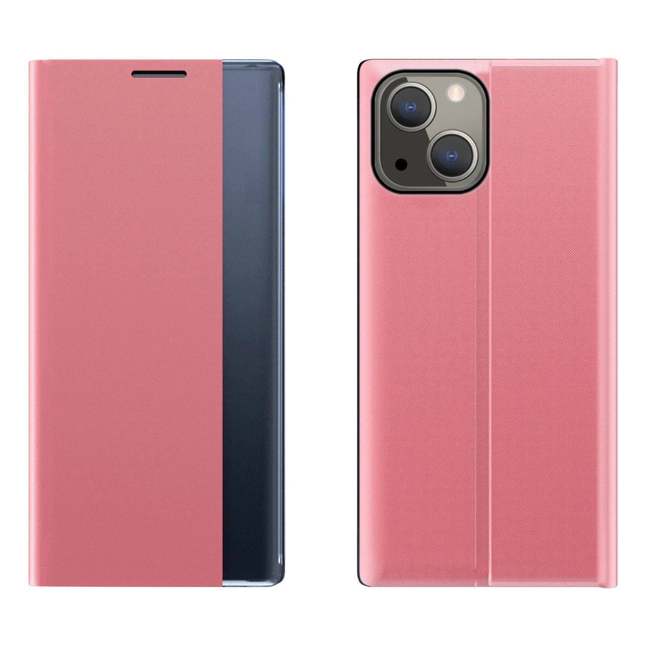 Sleep Case Bookcase Type Case with Smart Window for iPhone 13 mini pink_0
