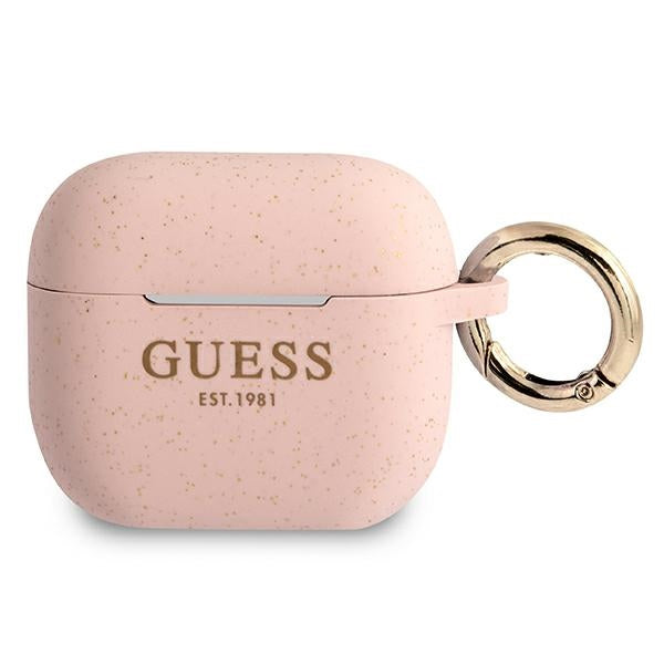 Guess GUA3SGGEP AirPods 3 cover pink/pink Silicone Glitter_0