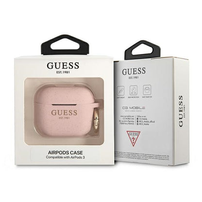 Guess GUA3SGGEP AirPods 3 cover pink/pink Silicone Glitter_2