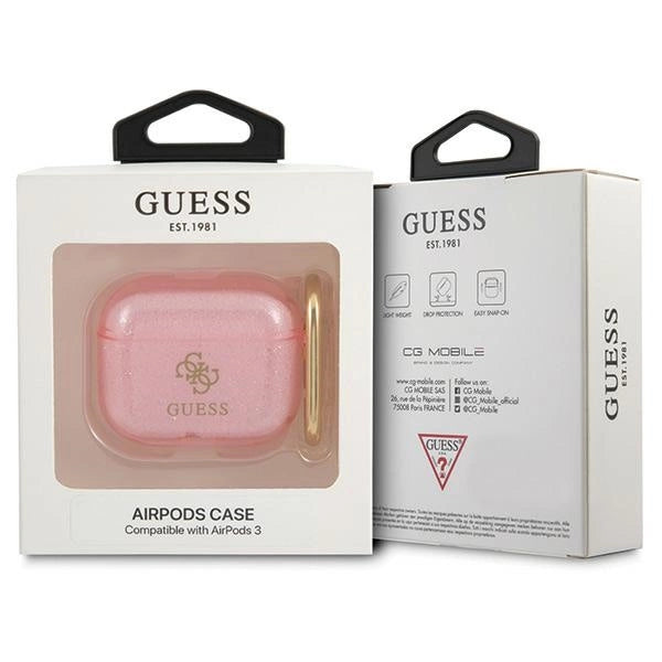Guess GUA3UCG4GP AirPods 3 cover pink/pink Glitter Collection_2