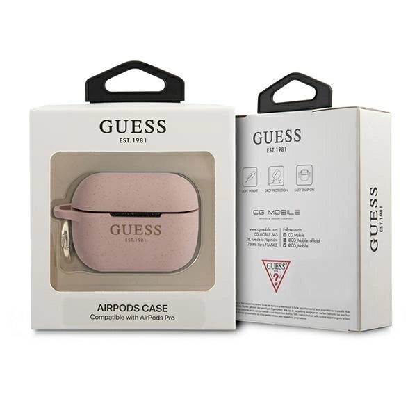 Guess GUAPSGGEP AirPods Pro cover pink/pink Silicone Glitter_2