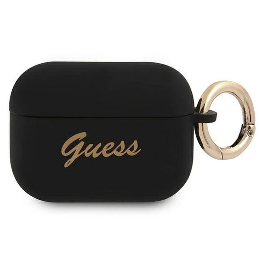 Guess GUAPSSSK AirPods Pro cover black/black Silicone Vintage Script_0