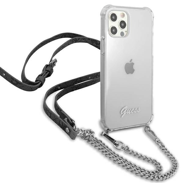 Guess GUHCP12LKC4GSSI iPhone 12 Pro Max 6.7" Transparent hardcase 4G Silver Chain_3