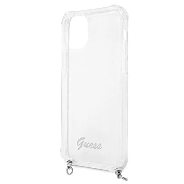 Guess GUHCP12LKC4GSSI iPhone 12 Pro Max 6.7" Transparent hardcase 4G Silver Chain_5