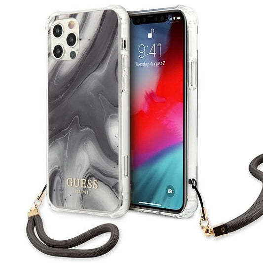 Guess GUHCP12LKSMAGR iPhone 12 Pro Max 6.7&quot; grey/grey hardcase Marble Collection_0