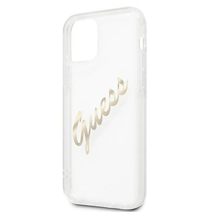 Guess GUHCP12LKTRSVGO iPhone 12 Pro Max 6.7" Transparent hardcase Vintage Script Gold_5