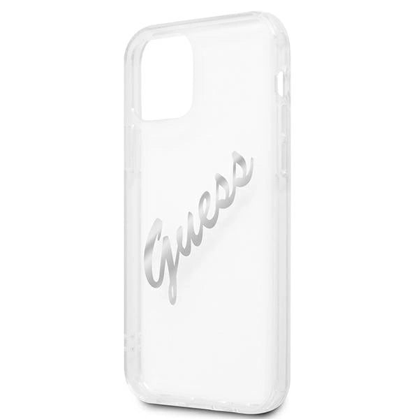 Guess GUHCP12LKTRSVSI iPhone 12 Pro Max 6.7" Transparent hardcase Vintage Script Silver_5
