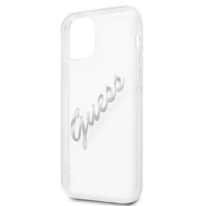 Guess GUHCP12LKTRSVSI iPhone 12 Pro Max 6.7" Transparent hardcase Vintage Script Silver_5