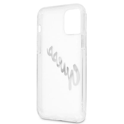 Guess GUHCP12LKTRSVSI iPhone 12 Pro Max 6.7" Transparent hardcase Vintage Script Silver_6