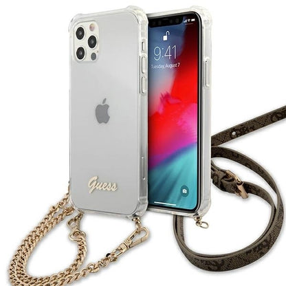 Guess GUHCP12MKC4GSGO iPhone 12/12 Pro 6.1" Transparent hard case 4G Gold Chain_0