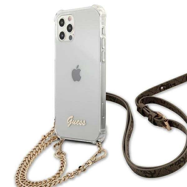 Guess GUHCP12MKC4GSGO iPhone 12/12 Pro 6.1" Transparent hard case 4G Gold Chain_1