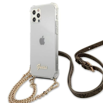 Guess GUHCP12MKC4GSGO iPhone 12/12 Pro 6.1" Transparent hard case 4G Gold Chain_1