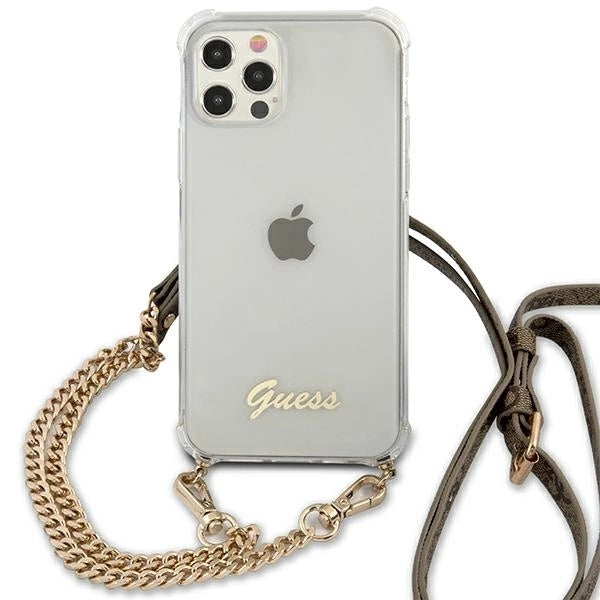 Guess GUHCP12MKC4GSGO iPhone 12/12 Pro 6.1" Transparent hard case 4G Gold Chain_2