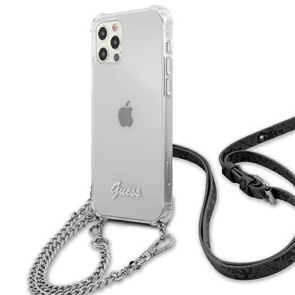 Guess GUHCP12MKC4GSSI iPhone 12/12 Pro 6.1" Transparent hardcase 4G Silver Chain_1