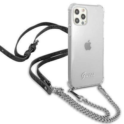 Guess GUHCP12MKC4GSSI iPhone 12/12 Pro 6.1" Transparent hardcase 4G Silver Chain_3