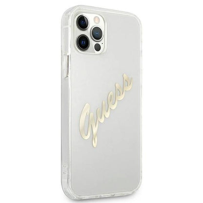Guess GUHCP12MKTRSVGO iPhone 12/12 Pro 6.1" Transparent hardcase Vintage Script Gold_3
