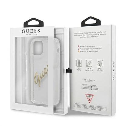 Guess GUHCP12MKTRSVGO iPhone 12/12 Pro 6.1" Transparent hardcase Vintage Script Gold_7