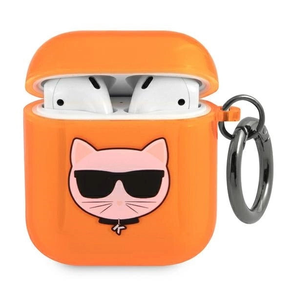 Karl Lagerfeld KLA2UCHFO AirPods cover pomarańczowy/orange Choupette_0