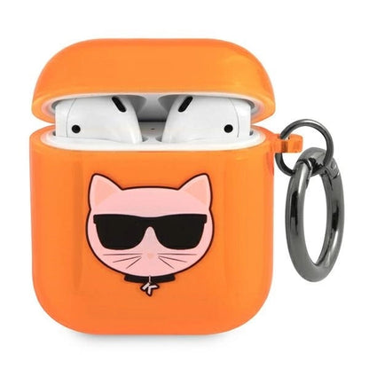 Karl Lagerfeld KLA2UCHFO AirPods cover pomarańczowy/orange Choupette_0