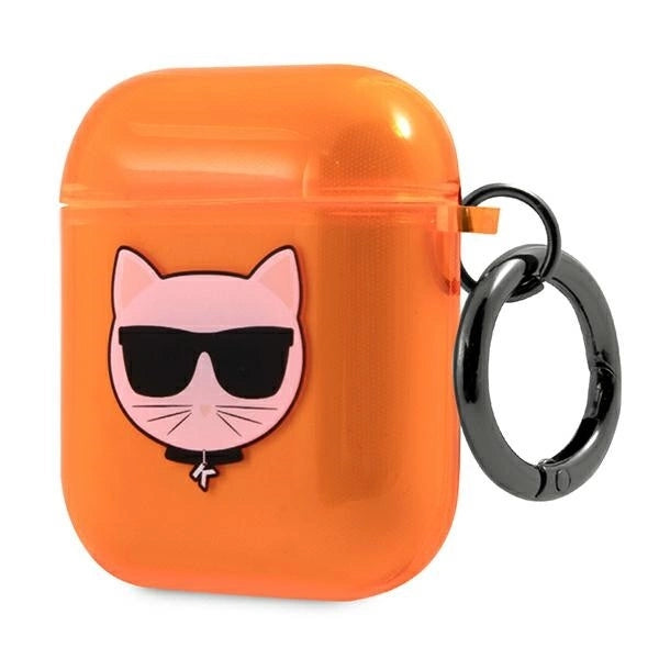 Karl Lagerfeld KLA2UCHFO AirPods cover pomarańczowy/orange Choupette_2