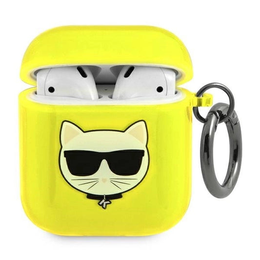 Karl Lagerfeld KLA2UCHFY AirPods cover żółty/yellow Choupette_0