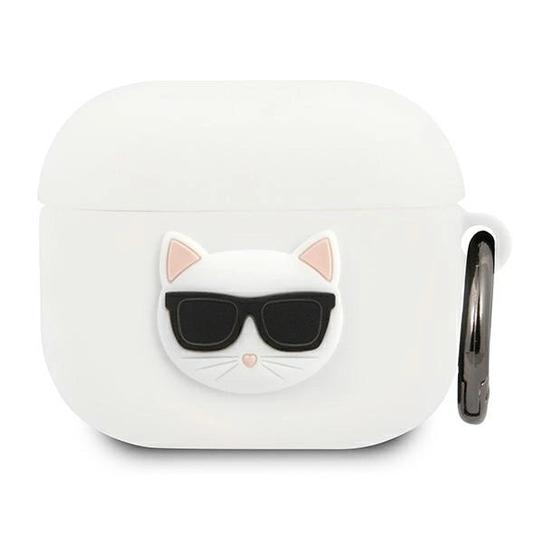 Karl Lagerfeld KLACA3SILCHWH AirPods 3 cover biały/white Silicone Choupette_0