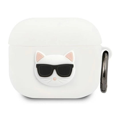 Karl Lagerfeld KLACA3SILCHWH AirPods 3 cover biały/white Silicone Choupette_0