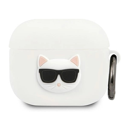 Karl Lagerfeld KLACA3SILCHWH AirPods 3 cover biały/white Silicone Choupette_0