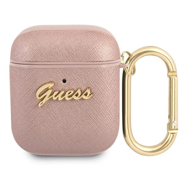 Guess GUA2SASMP AirPods cover pink/pink Saffiano Script Metal Collection_0
