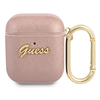 Guess GUA2SASMP AirPods cover pink/pink Saffiano Script Metal Collection_0