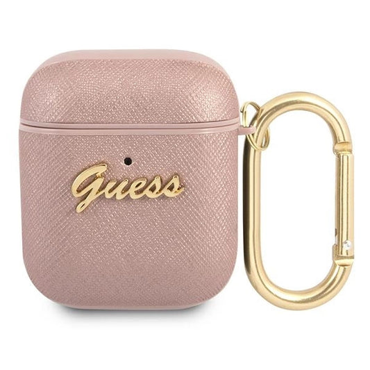 Guess GUA2SASMP AirPods cover pink/pink Saffiano Script Metal Collection_0