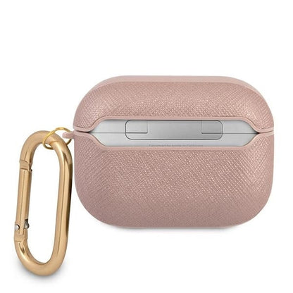 Guess GUAPSASMP AirPods Pro cover pink/pink Saffiano Script Metal Collection_1