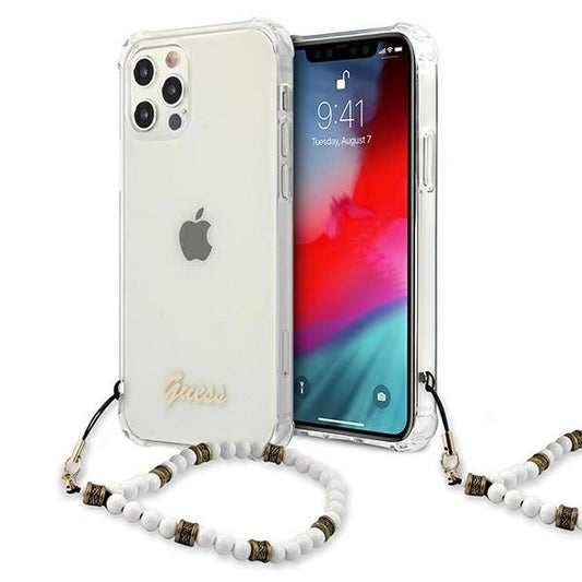 Guess GUHCP12LKPSWH iPhone 12 Pro Max 6.7" Transparent Hardcase White Pearl_0