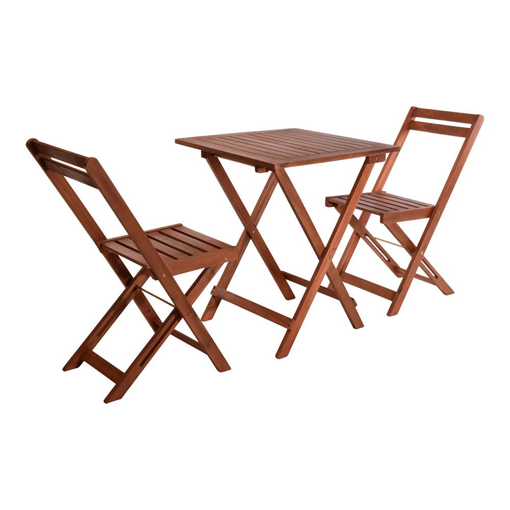 Conjunto jardim de mesa e duas cadeiras dobrÃ¡veis, madeira acÃ¡cia natural_0