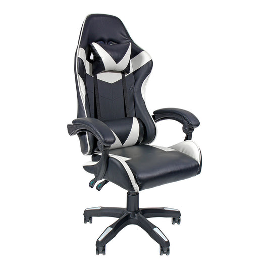 Cadeira ergonÃ³mica para jogos preto e branco_0